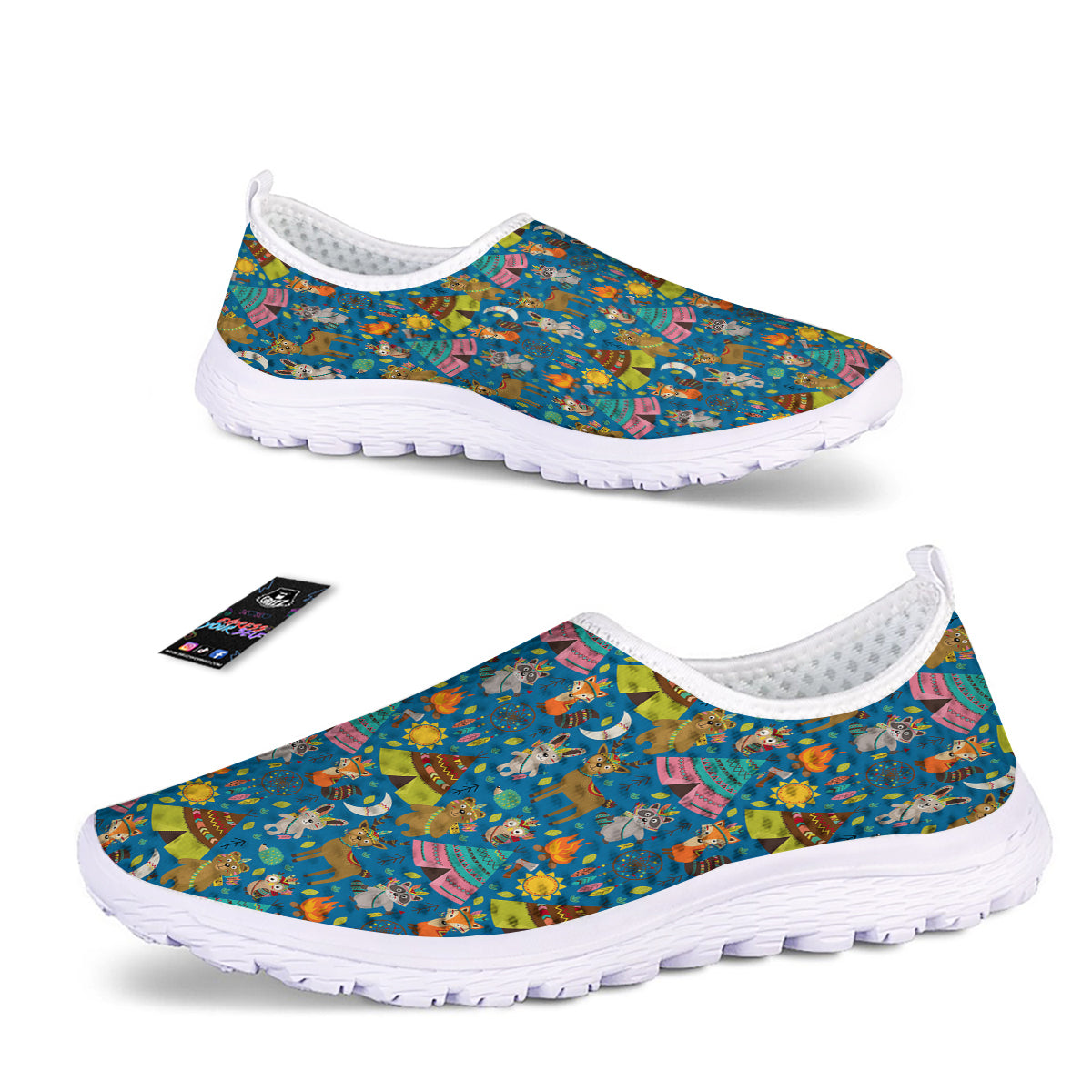 Camping Animal Print Pattern Nurse Shoes-grizzshop