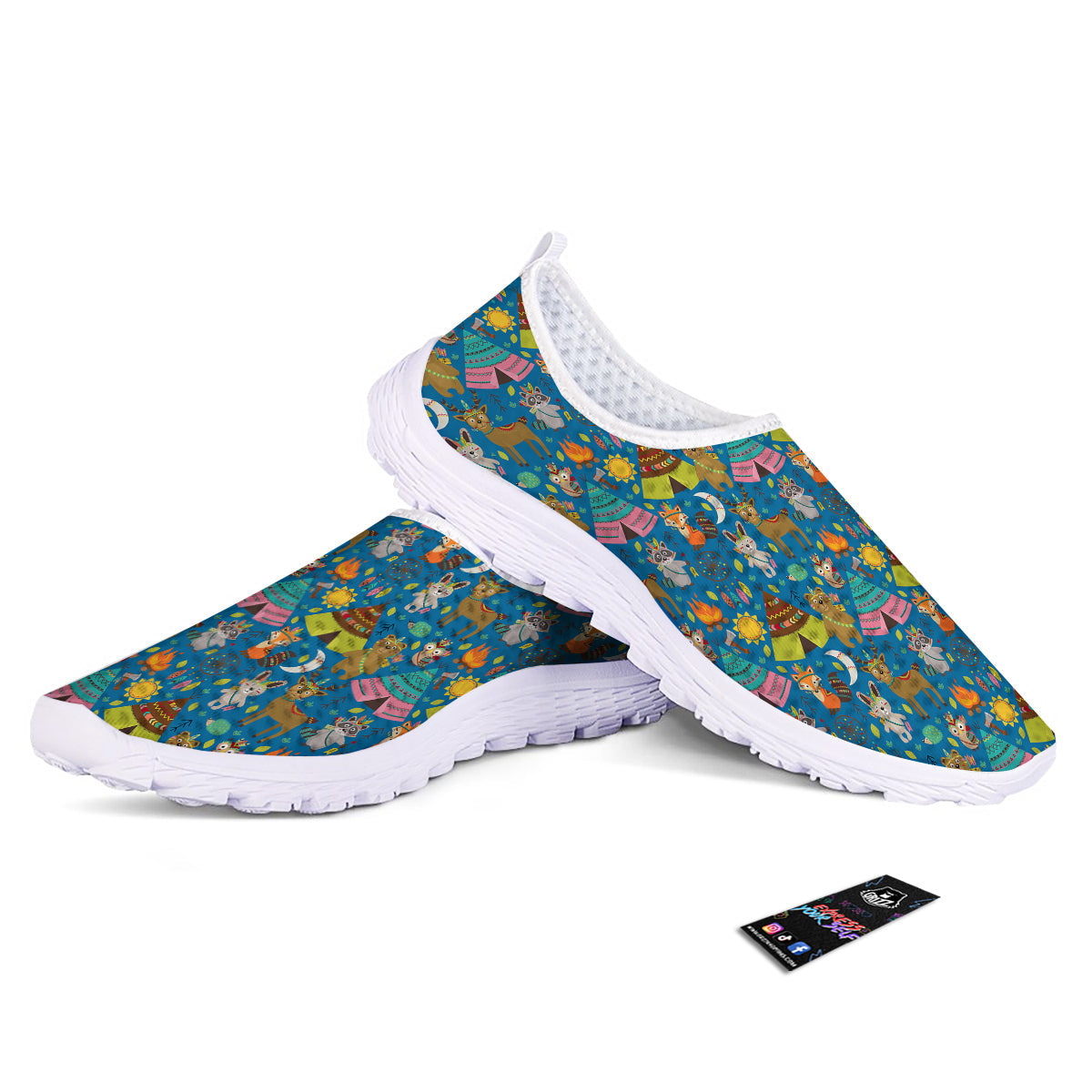 Camping Animal Print Pattern Nurse Shoes-grizzshop