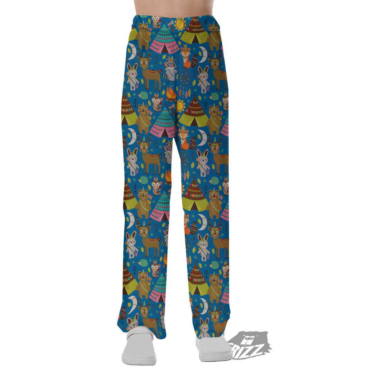 Camping Animal Print Pattern Pajama Pants-grizzshop