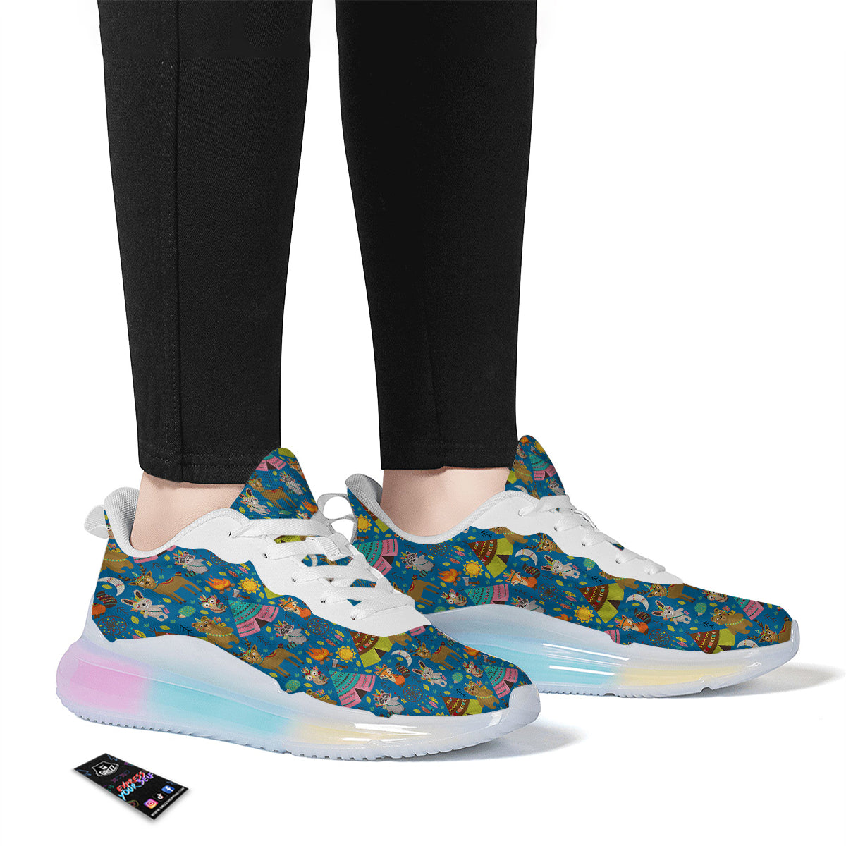 Camping Animal Print Pattern Running Sneakers-grizzshop