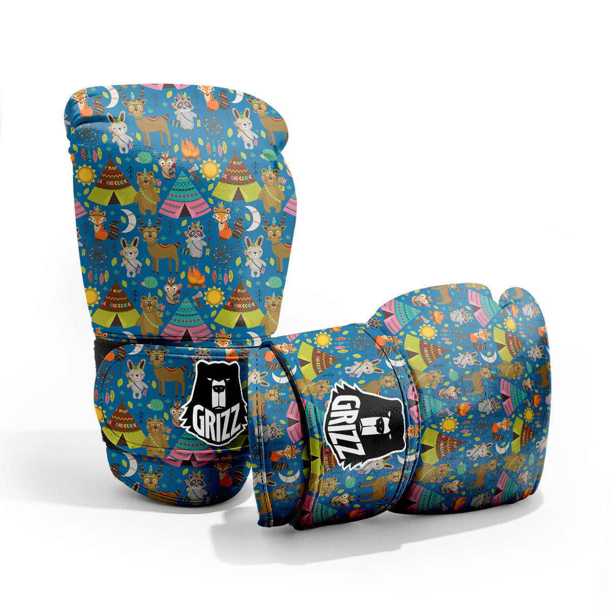 Camping Animal Print Pattern Pro Boxing Glove