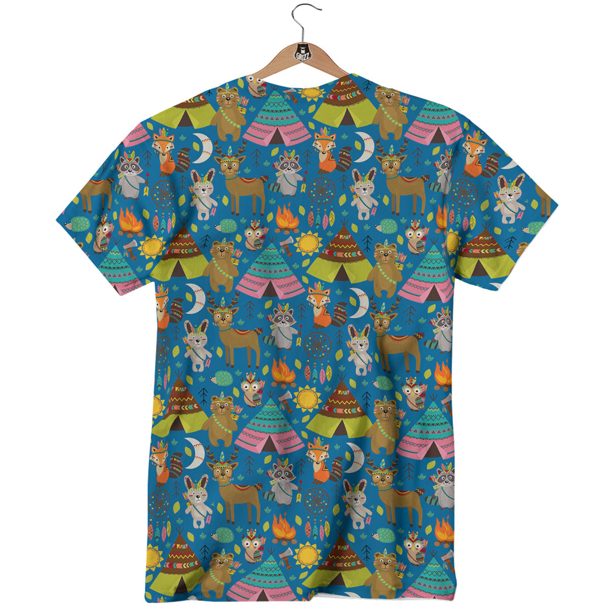 Camping Animal Print Pattern T-Shirt-grizzshop