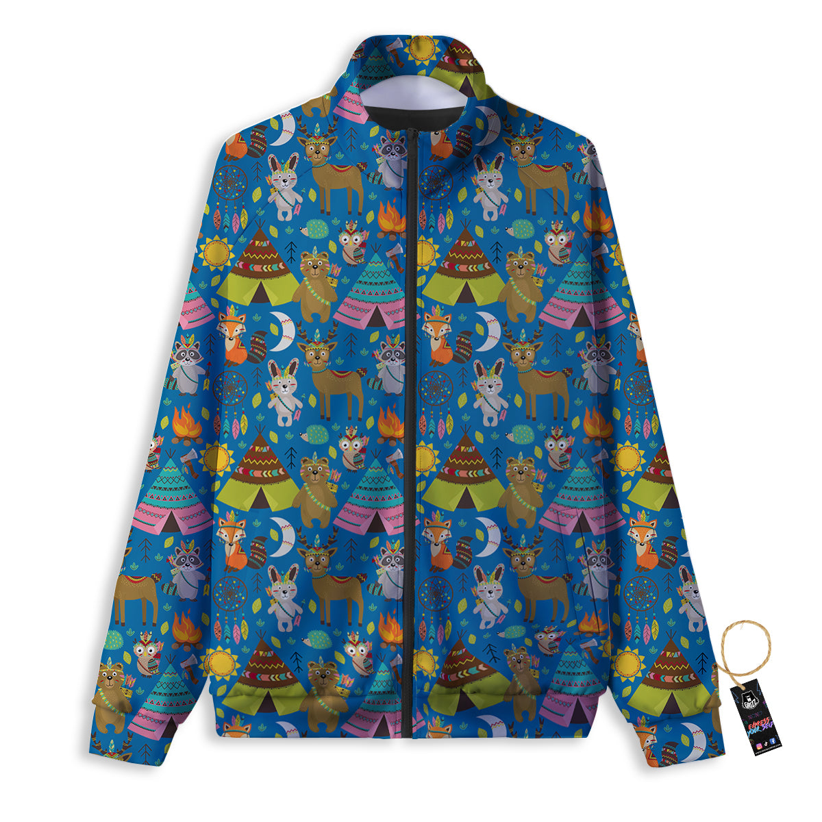 Camping Animal Print Pattern Track Jacket-grizzshop