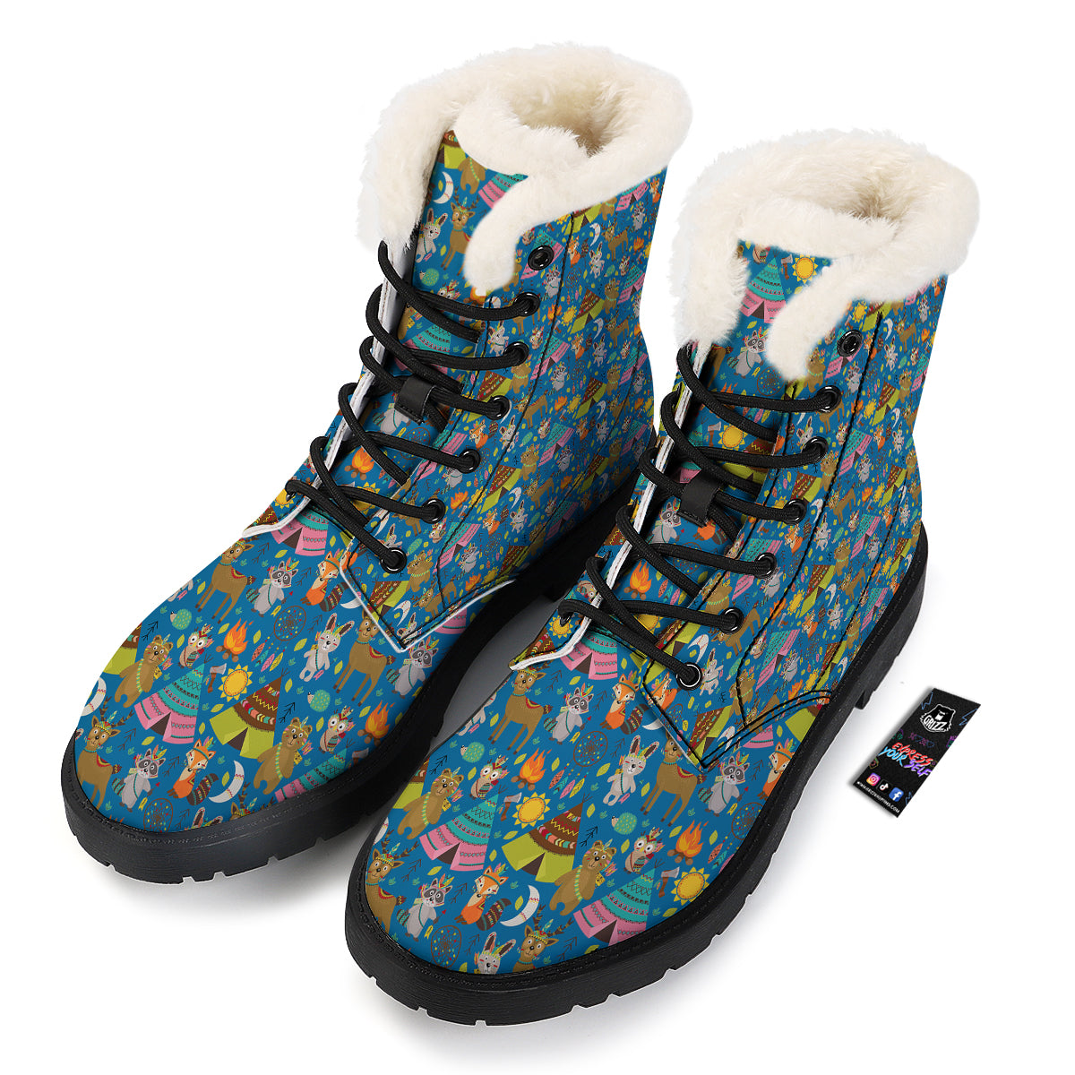 Camping Animal Print Pattern Winter Boots-grizzshop