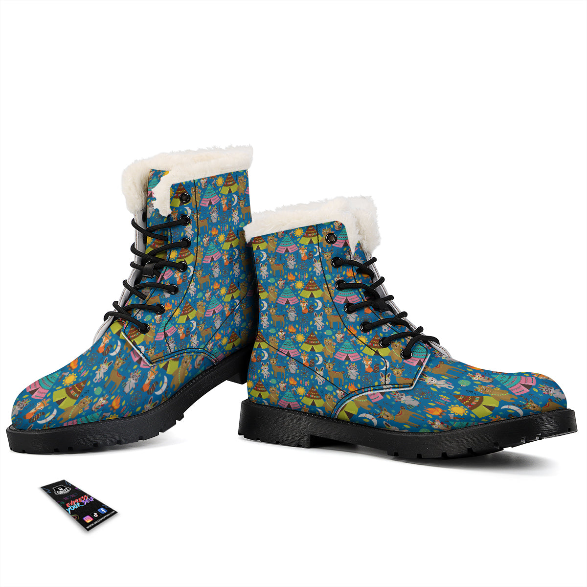 Camping Animal Print Pattern Winter Boots-grizzshop