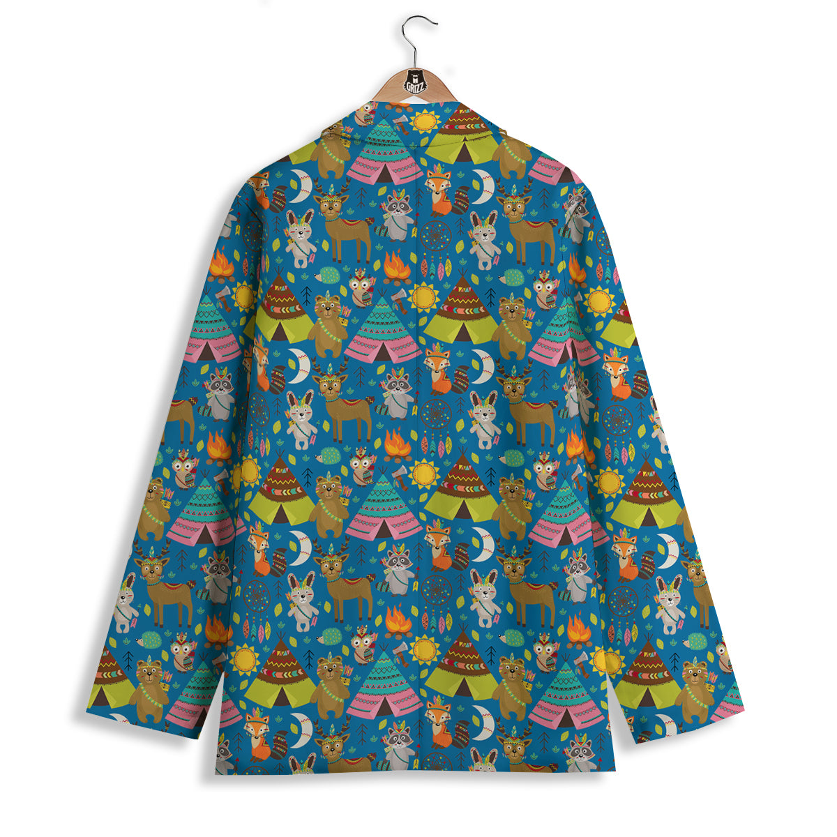 Camping Animal Print Pattern Women's Blazer-grizzshop