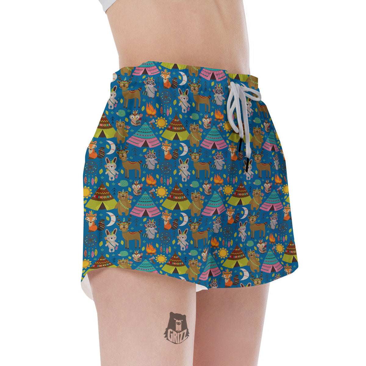 Camping Animal Print Pattern Women's Shorts-grizzshop