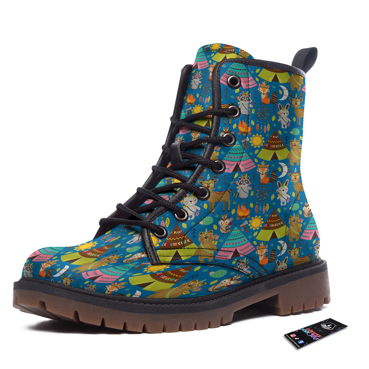 Camping Animal Print Pattern Work Boots-grizzshop