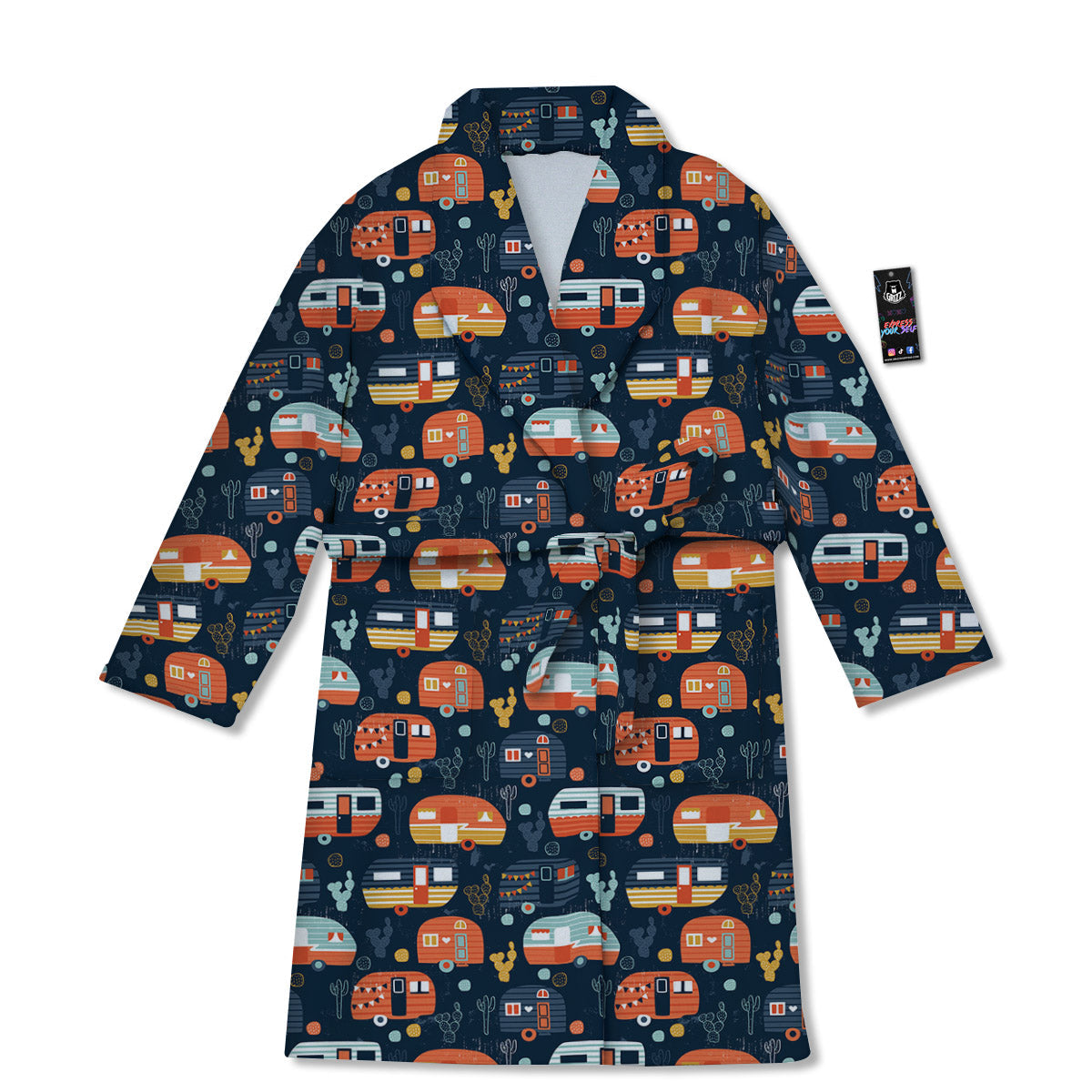 Camping Caravan Print Pattern Bathrobe-grizzshop