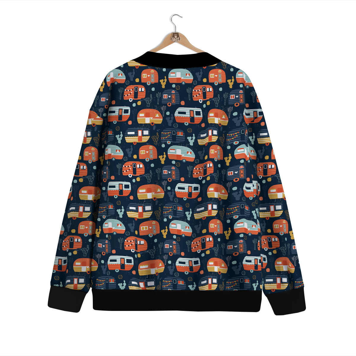 Camping Caravan Print Pattern Cardigan-grizzshop
