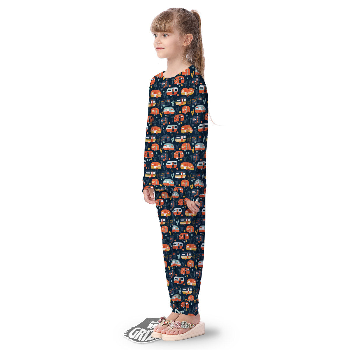 Camping Caravan Print Pattern Kid's Pajamas-grizzshop