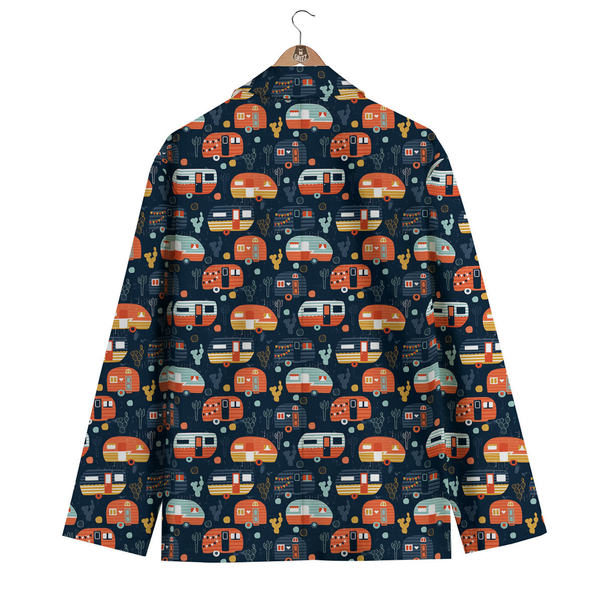 Camping Caravan Print Pattern Men's Blazer-grizzshop