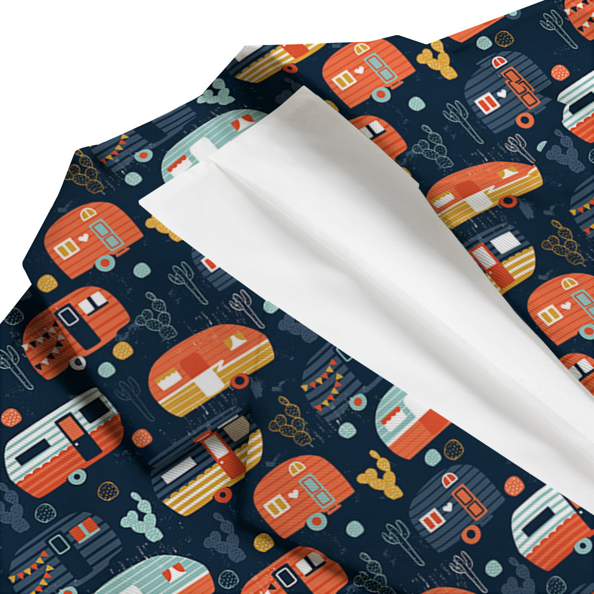 Camping Caravan Print Pattern Men's Blazer-grizzshop