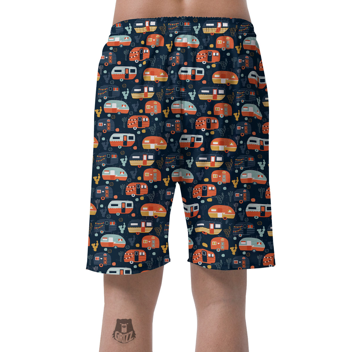 Camping Caravan Print Pattern Men's Shorts-grizzshop