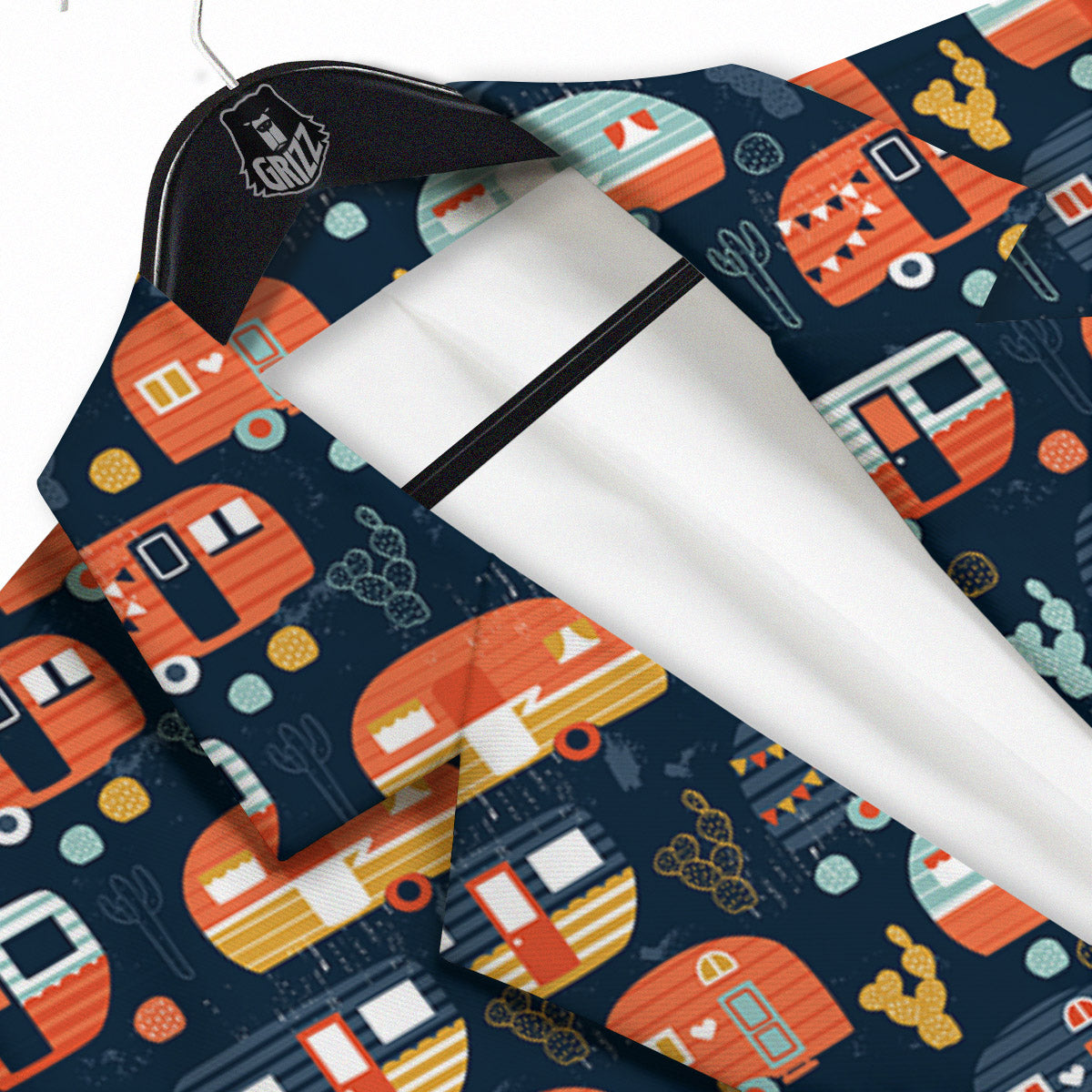 Camping Caravan Print Pattern Men's Sport Coat-grizzshop