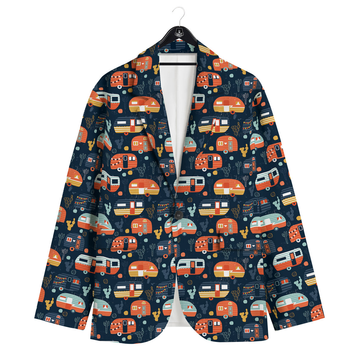 Camping Caravan Print Pattern Men's Sport Coat-grizzshop