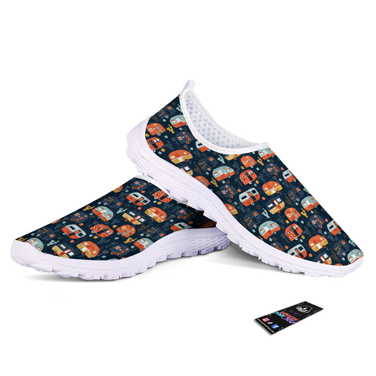 Camping Caravan Print Pattern Nurse Shoes-grizzshop