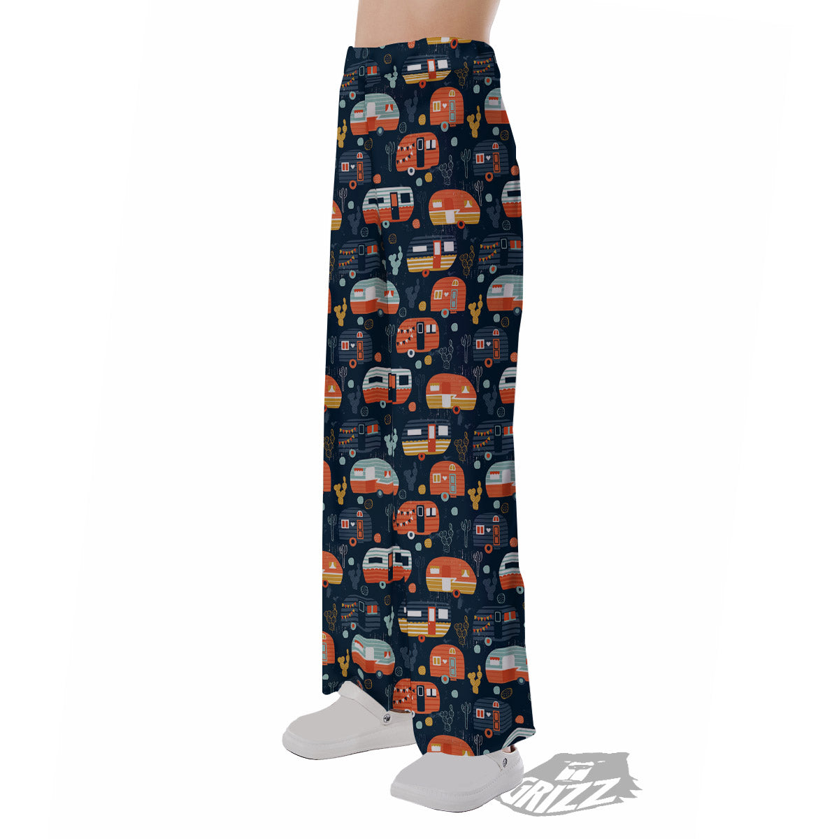 Camping Caravan Print Pattern Pajama Pants-grizzshop