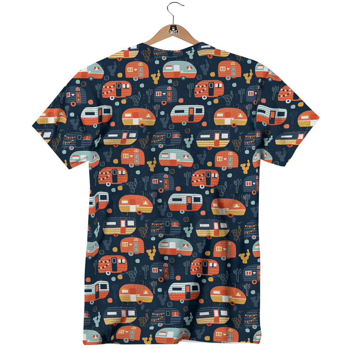 Camping Caravan Print Pattern T-Shirt-grizzshop