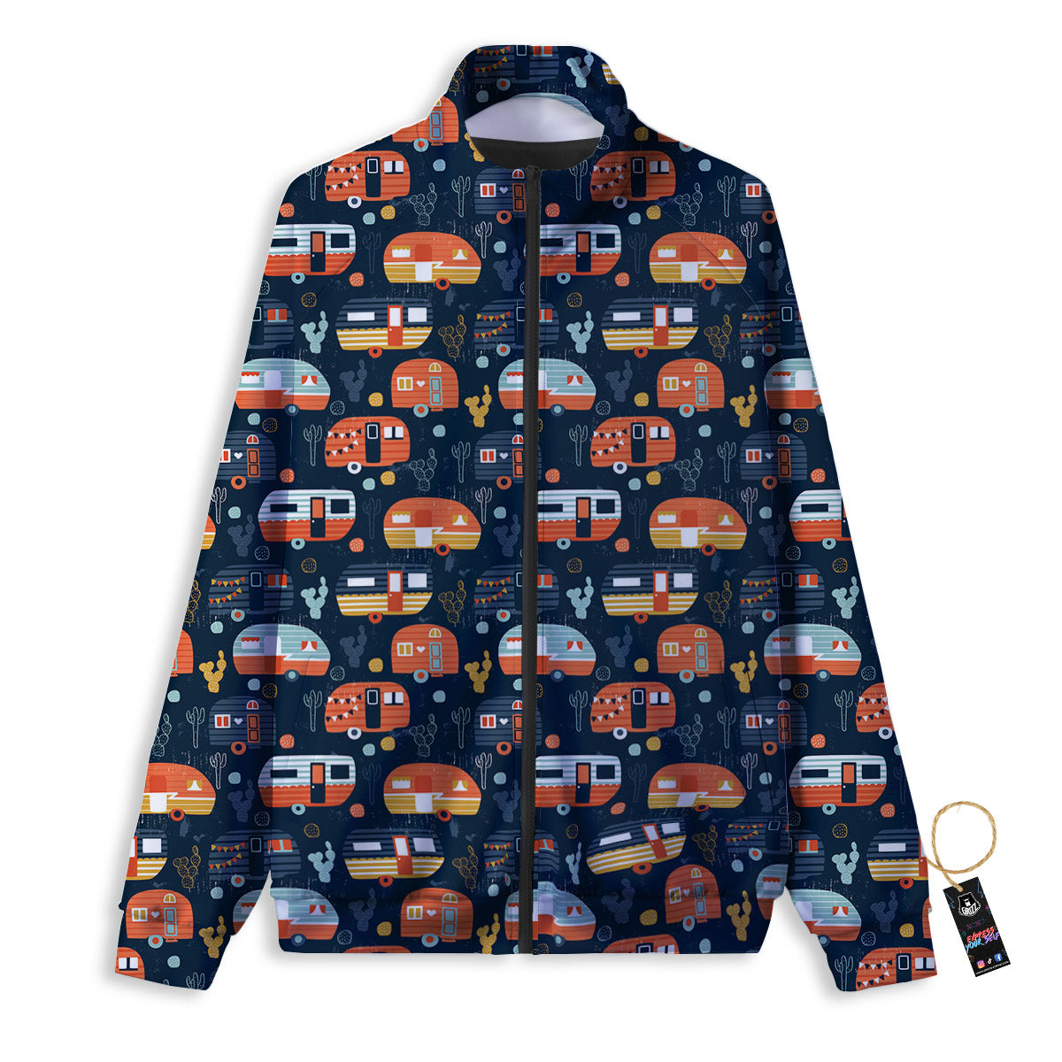 Camping Caravan Print Pattern Track Jacket-grizzshop