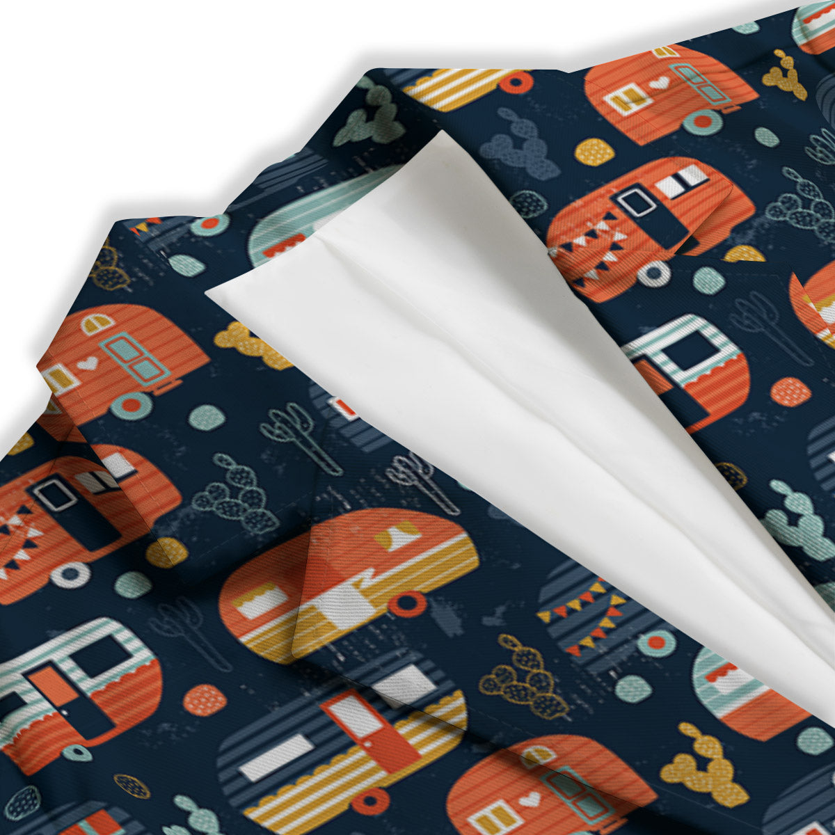 Camping Caravan Print Pattern Women's Blazer-grizzshop