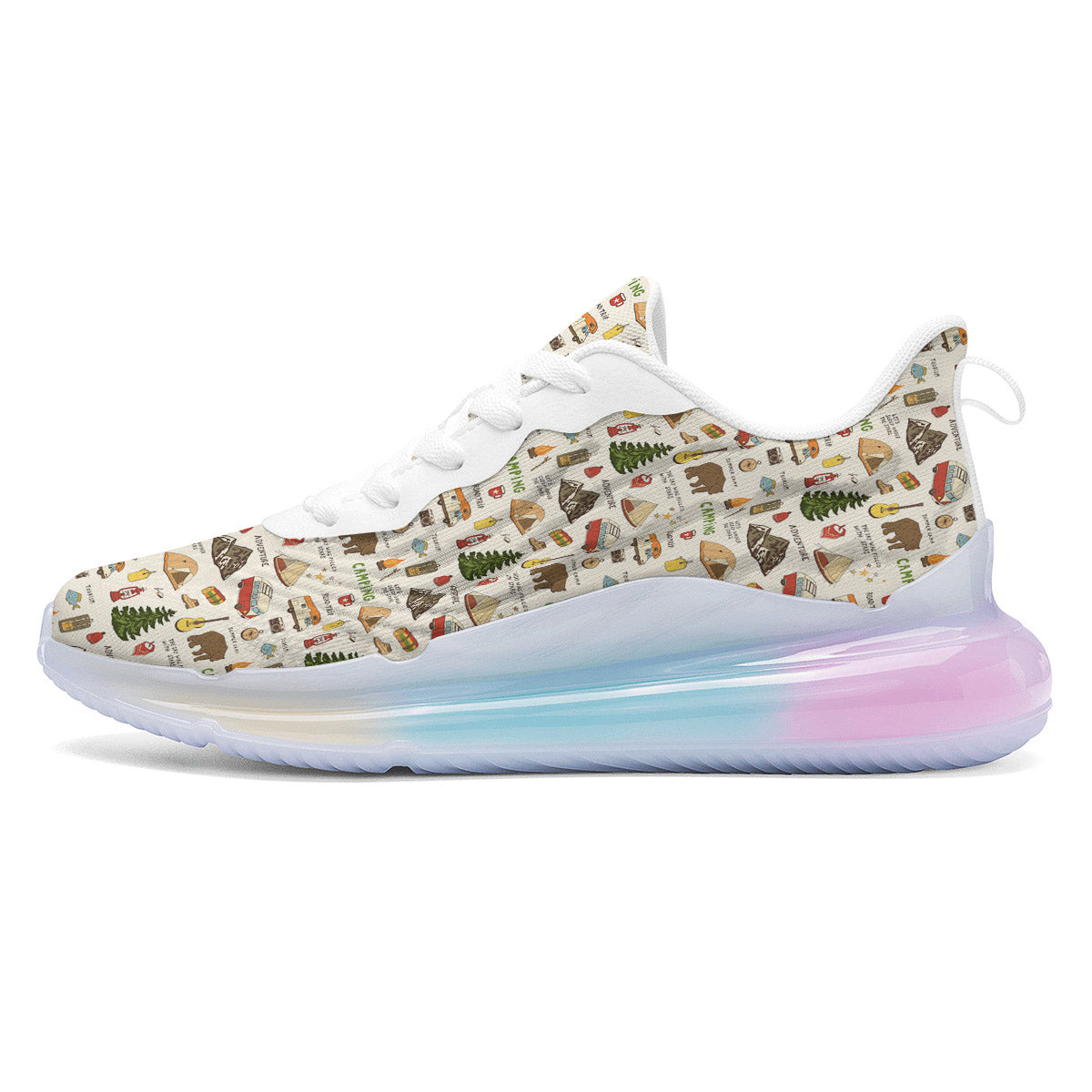 Camping Cartoon Print Pattern Running Sneakers-grizzshop