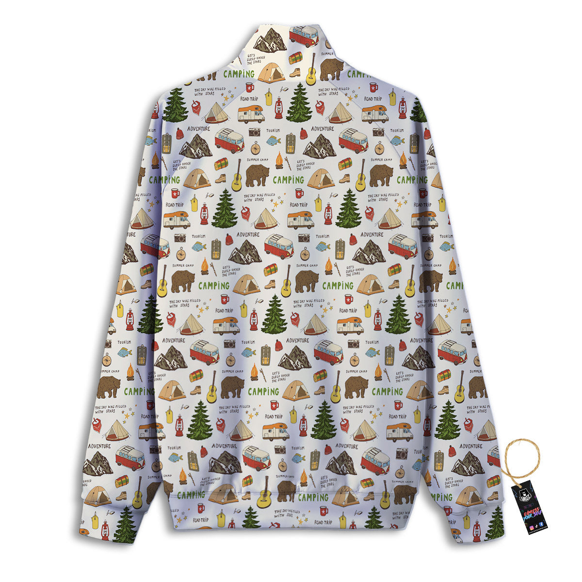 Camping Cartoon Print Pattern Track Jacket-grizzshop