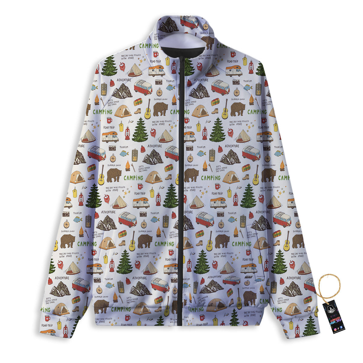 Camping Cartoon Print Pattern Track Jacket-grizzshop