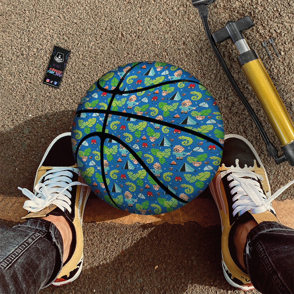 Camping Cute Print Pattern Basketball-grizzshop