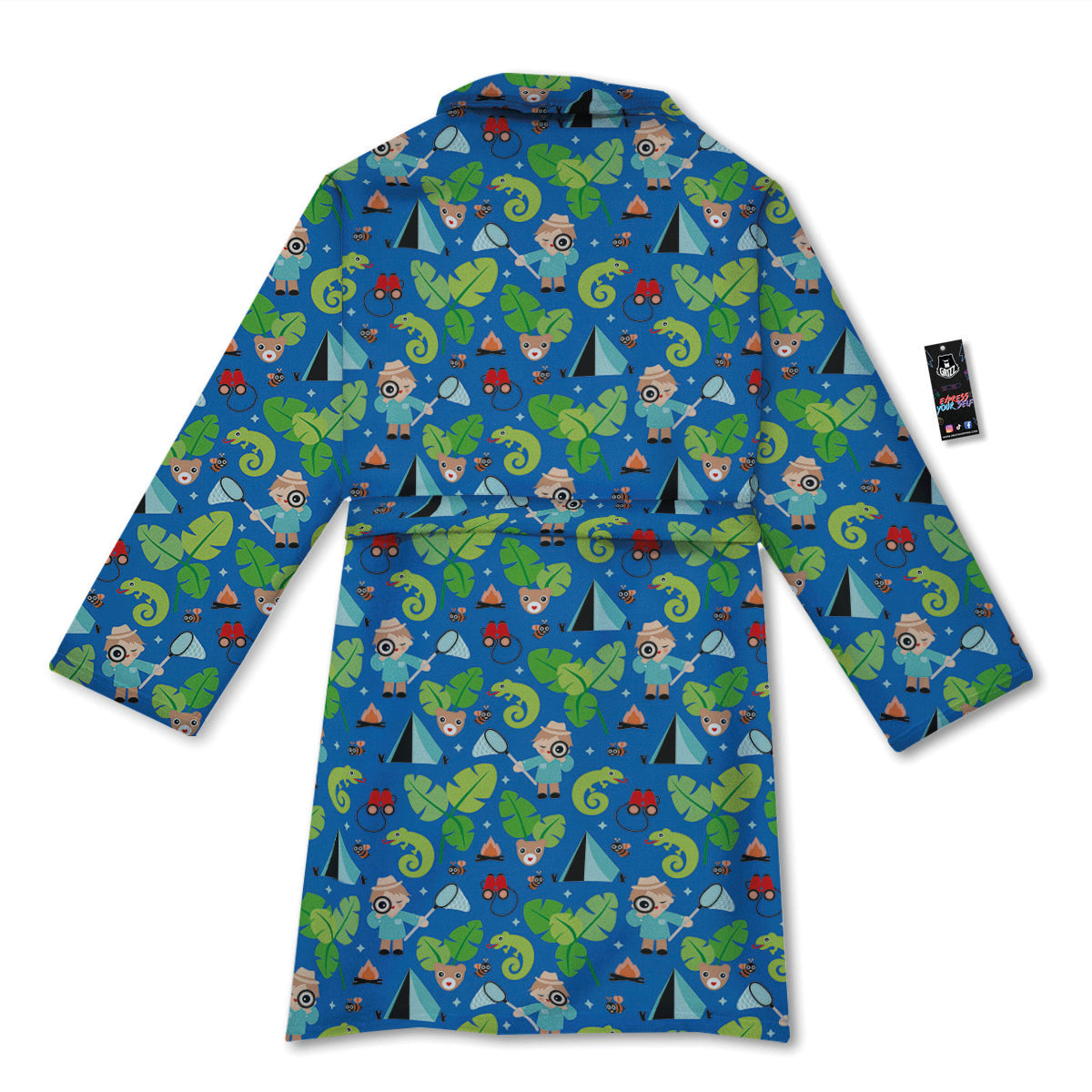 Camping Cute Print Pattern Bathrobe-grizzshop