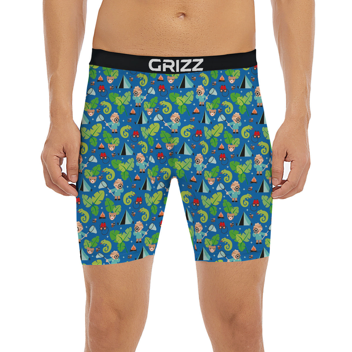 Camping Cute Print Pattern Boxer Briefs-grizzshop