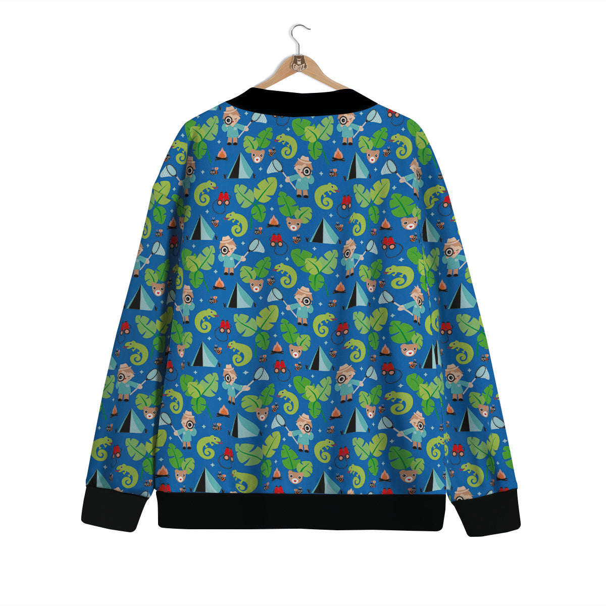 Camping Cute Print Pattern Cardigan-grizzshop