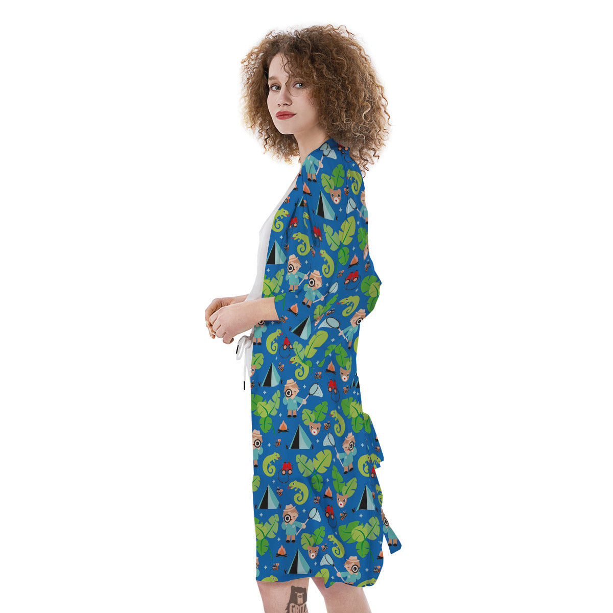 Camping Cute Print Pattern Kimono-grizzshop