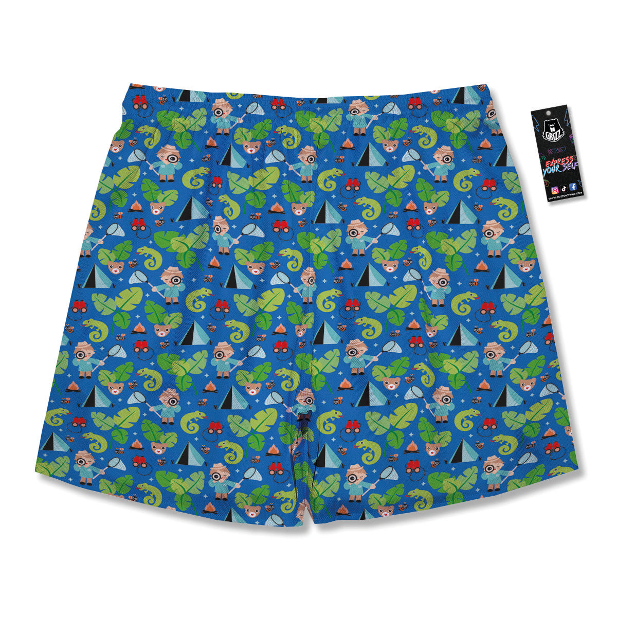 Camping Cute Print Pattern Men's Running Shorts-grizzshop