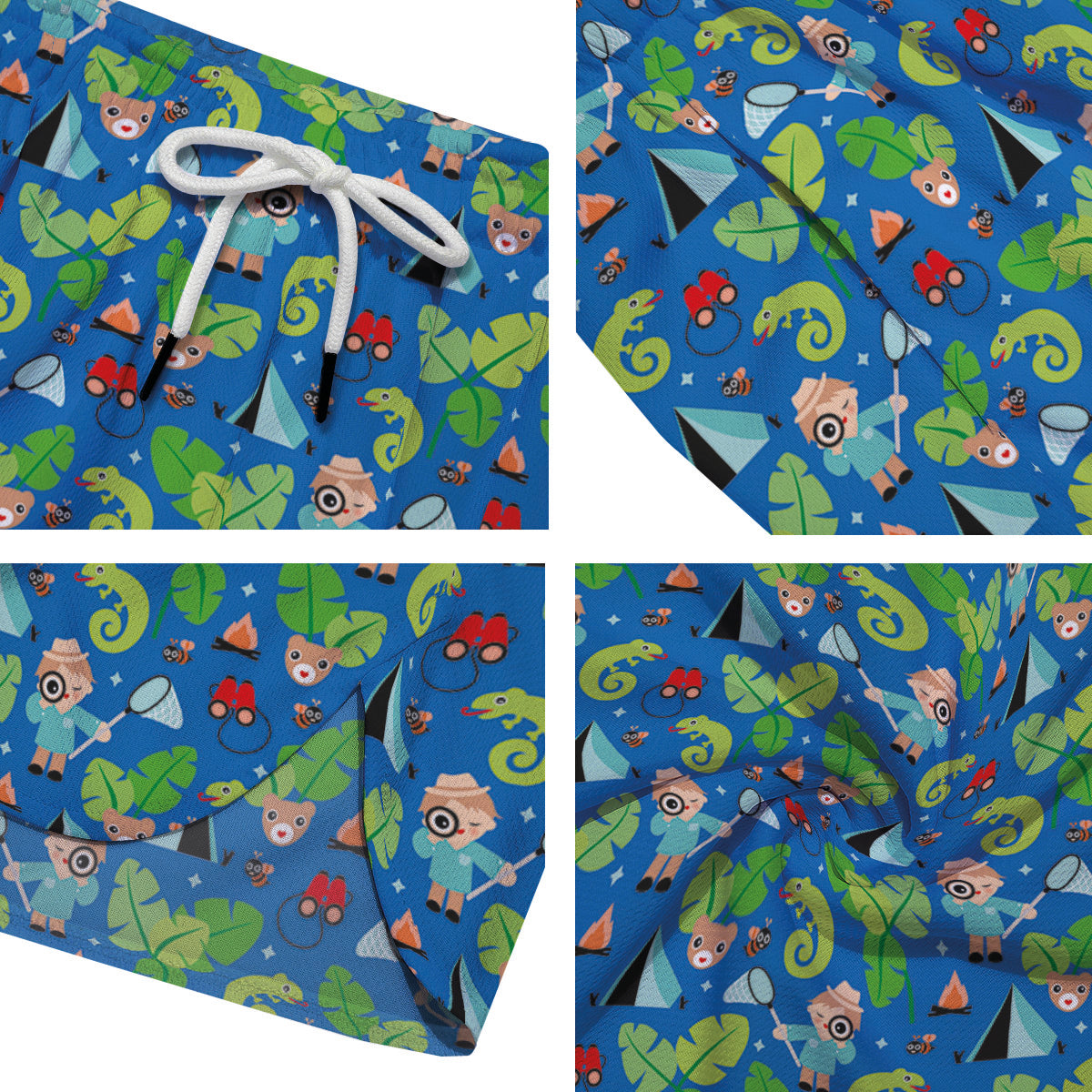 Camping Cute Print Pattern Men's Running Shorts-grizzshop