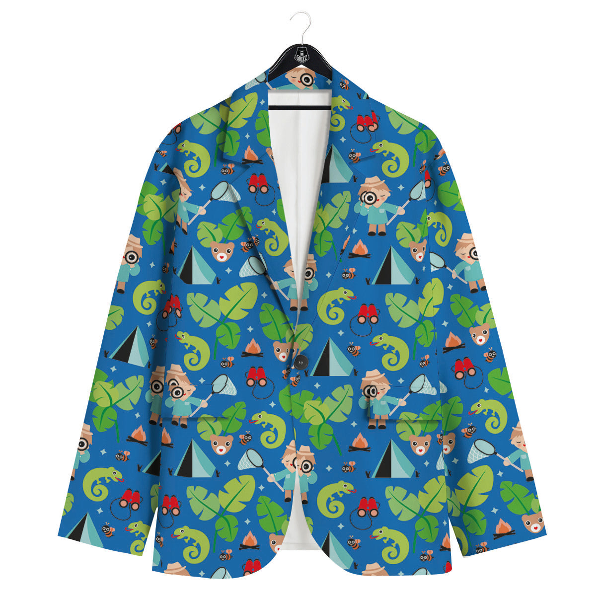 Camping Cute Print Pattern Men's Sport Coat-grizzshop