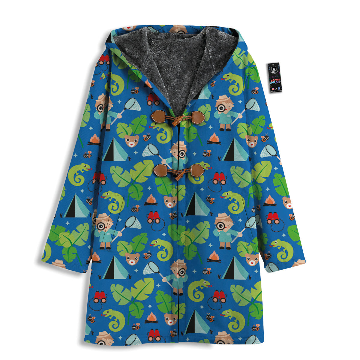 Camping Cute Print Pattern Men's Windbreaker Jacket-grizzshop