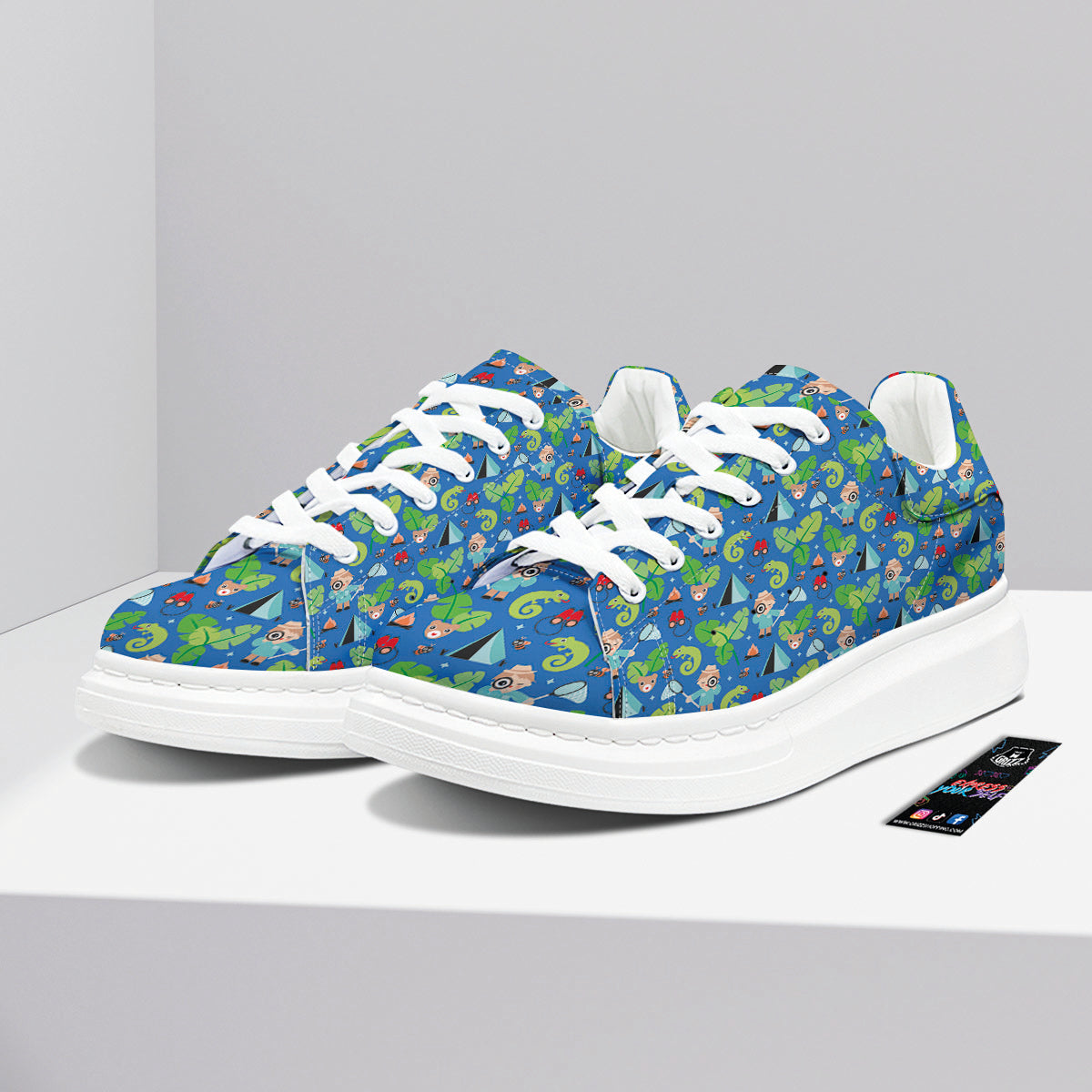Camping Cute Print Pattern Platform Shoes-grizzshop
