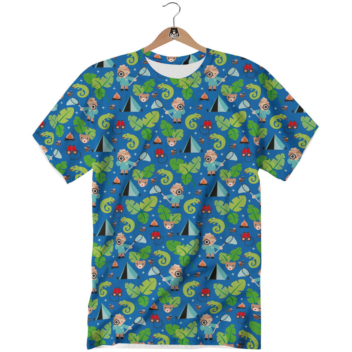 Camping Cute Print Pattern T-Shirt-grizzshop