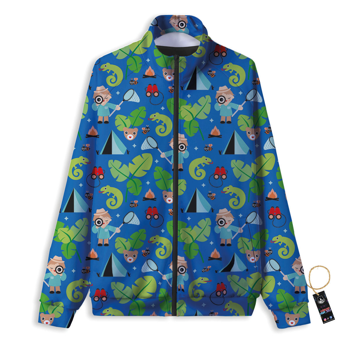 Camping Cute Print Pattern Track Jacket-grizzshop