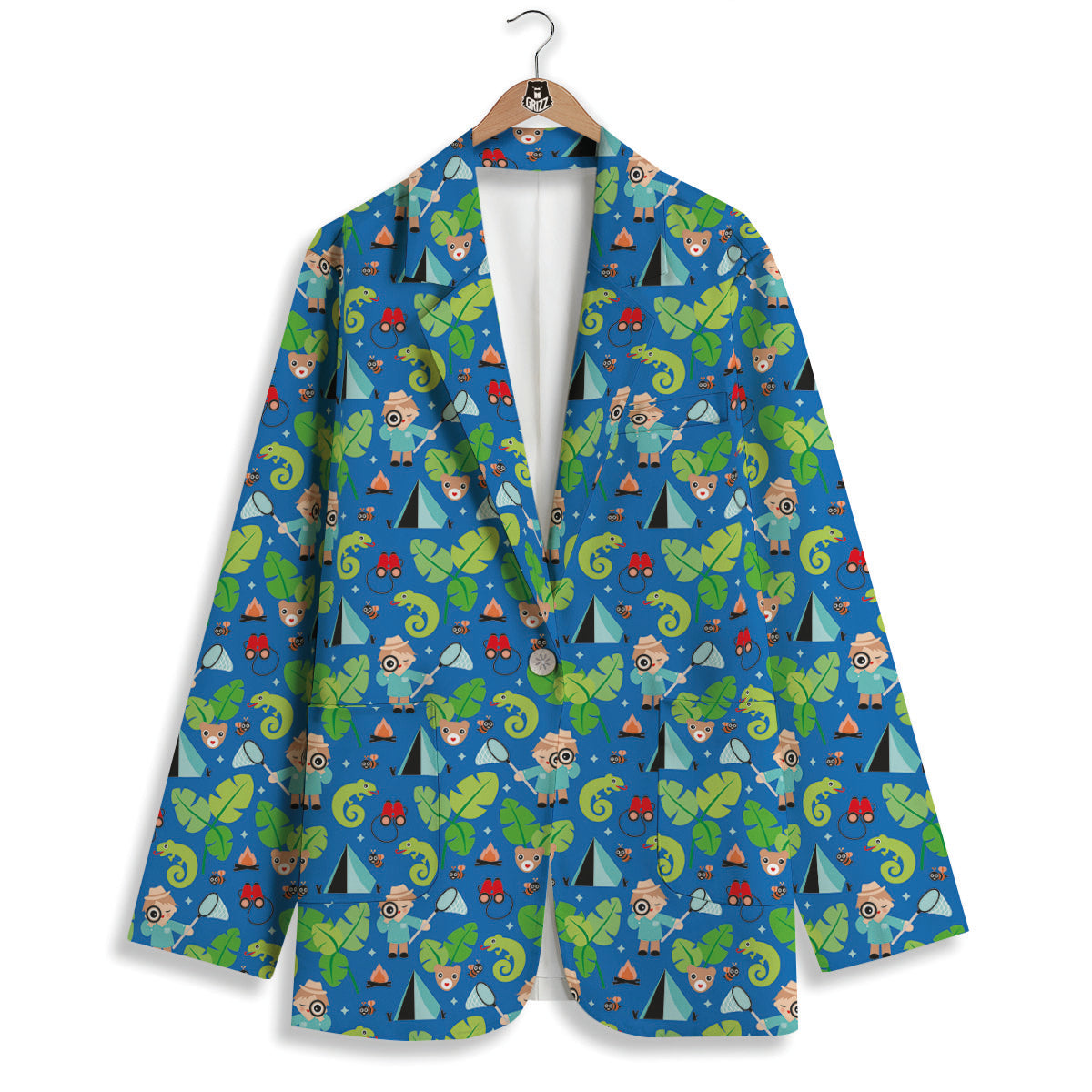 Camping Cute Print Pattern Women's Blazer-grizzshop