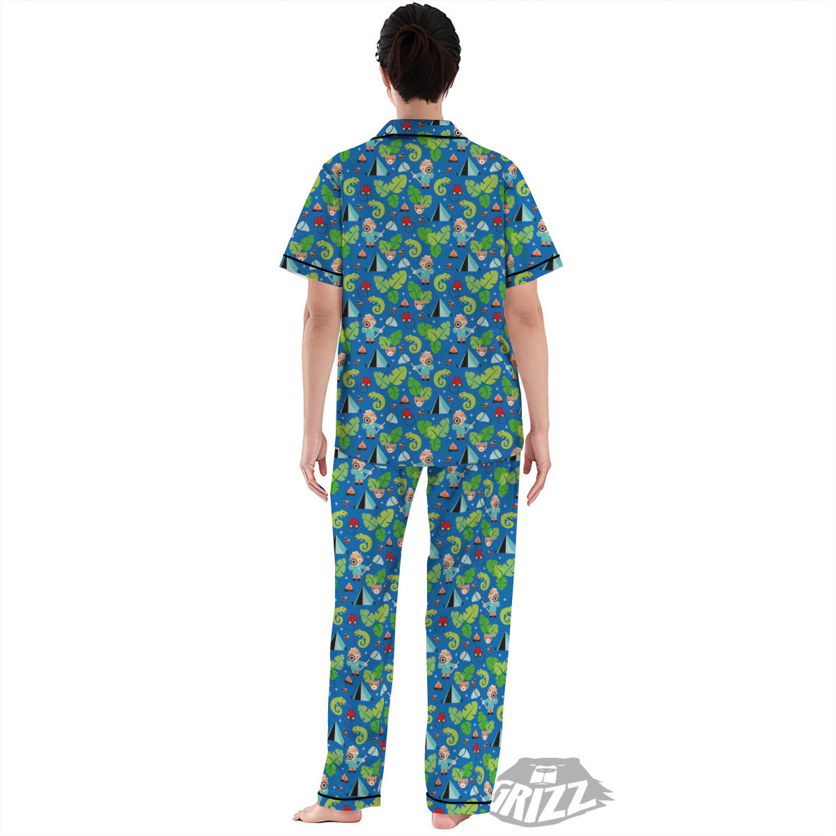 Camping Cute Print Pattern Women's Pajamas Set-grizzshop