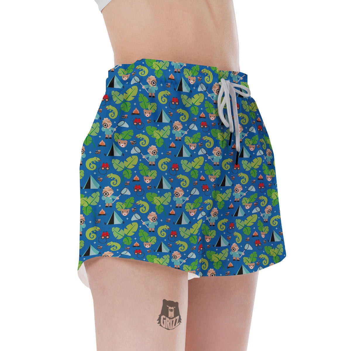 Camping Cute Print Pattern Women's Shorts-grizzshop