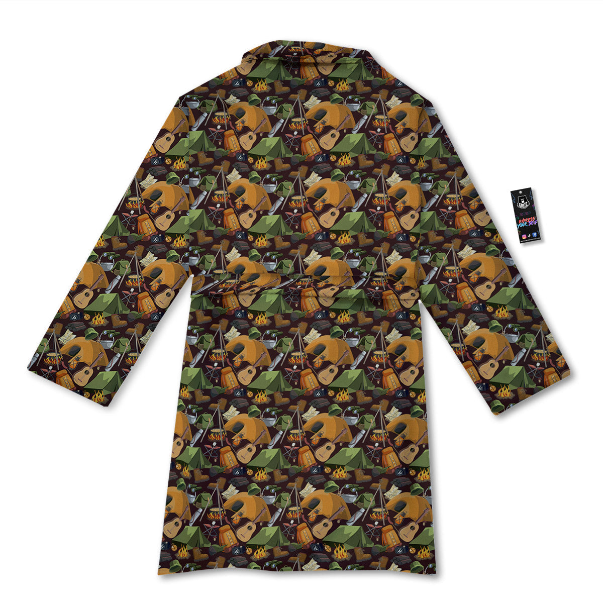 Camping Equipment Print Pattern Bathrobe-grizzshop