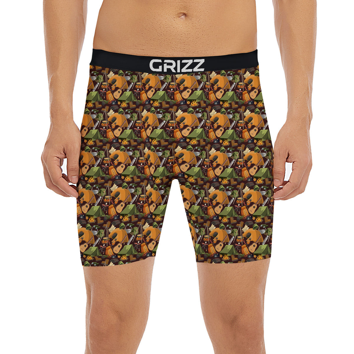 Camping Equipment Print Pattern Boxer Briefs-grizzshop