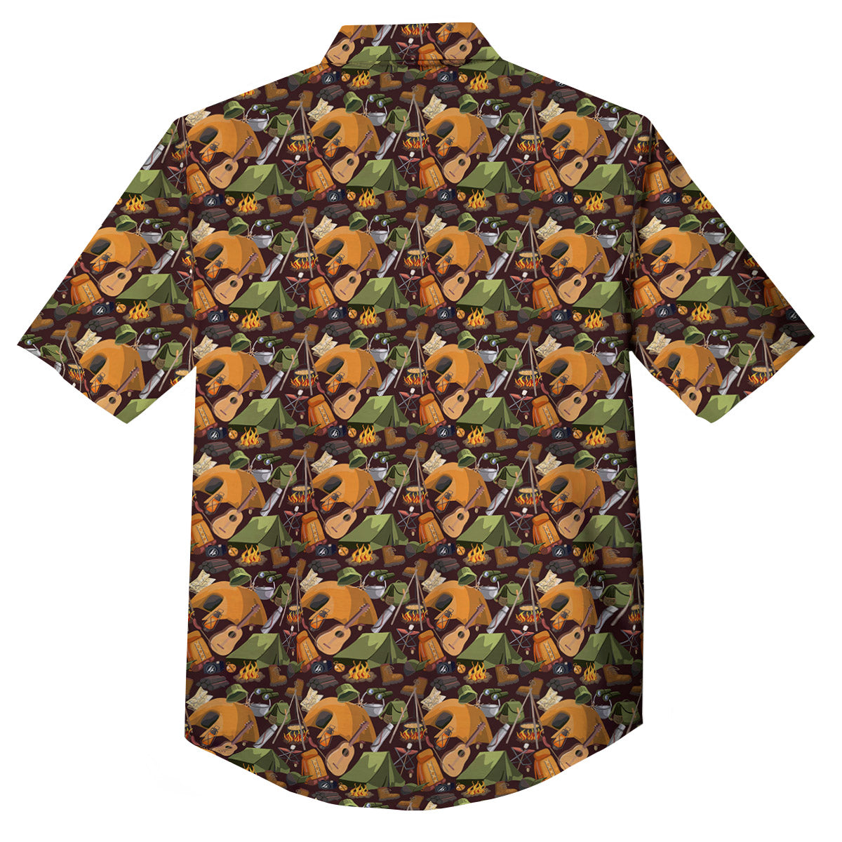 Camping Equipment Print Pattern Button Up Shirt-grizzshop