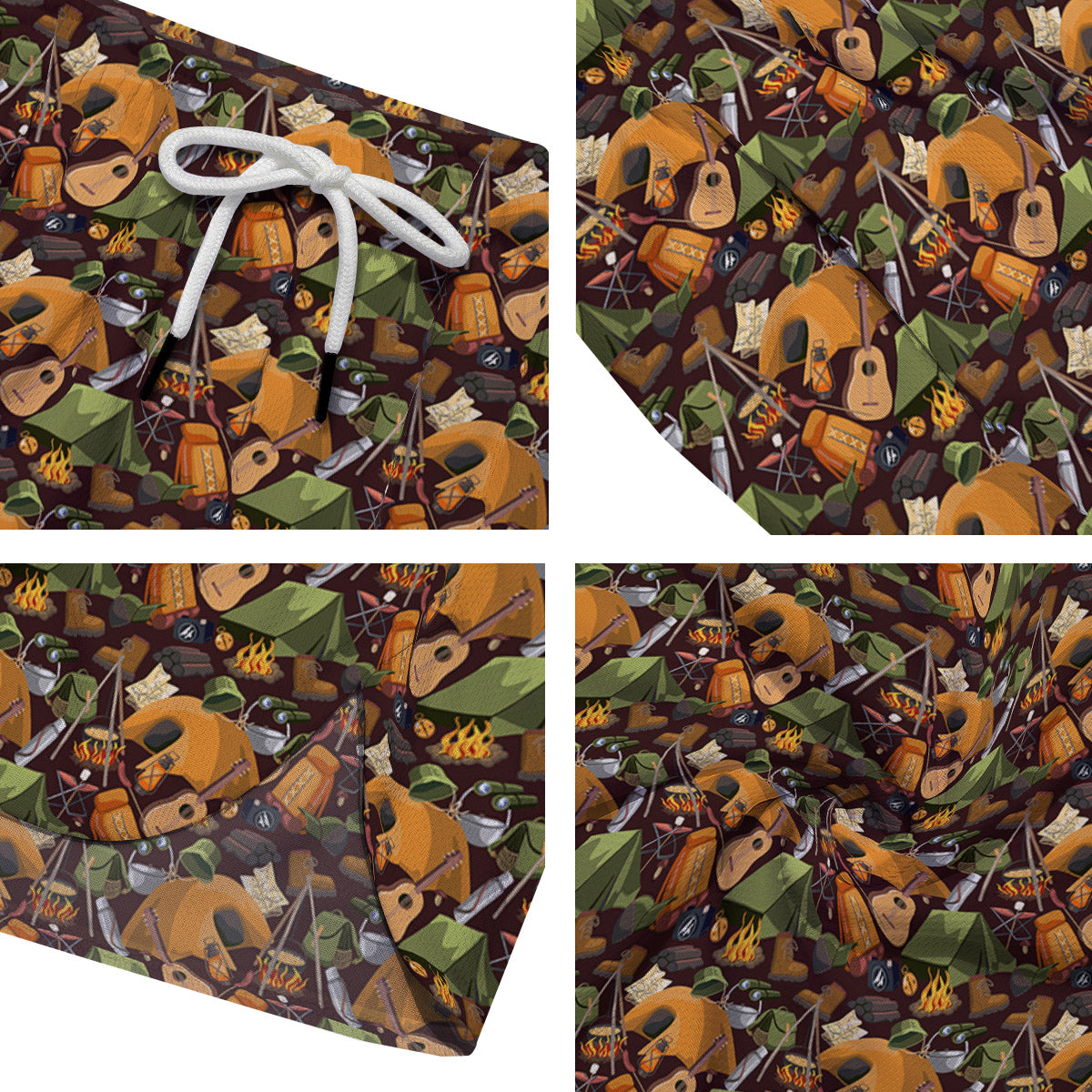 Camping Equipment Print Pattern Men's Running Shorts-grizzshop
