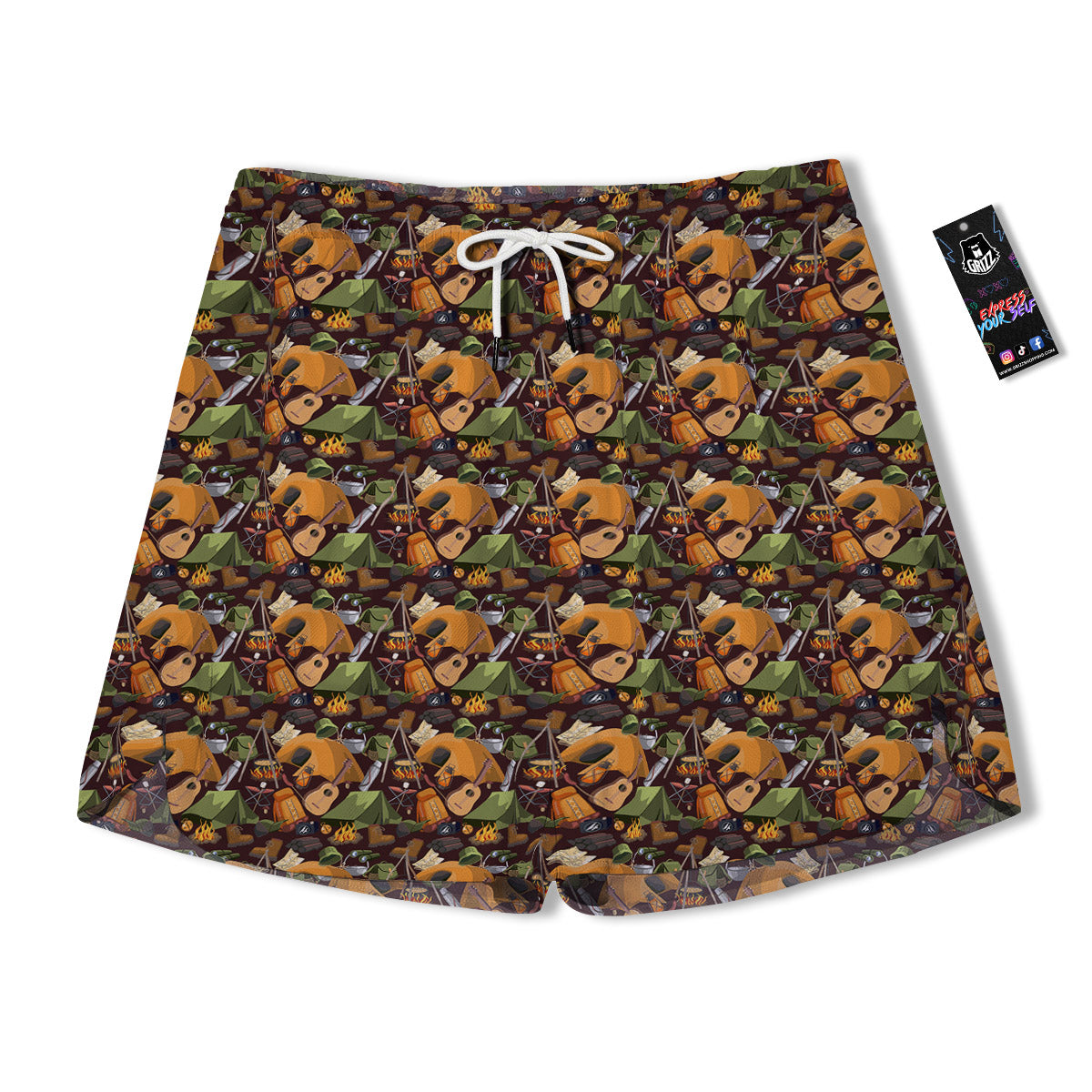 Camping Equipment Print Pattern Men's Running Shorts-grizzshop