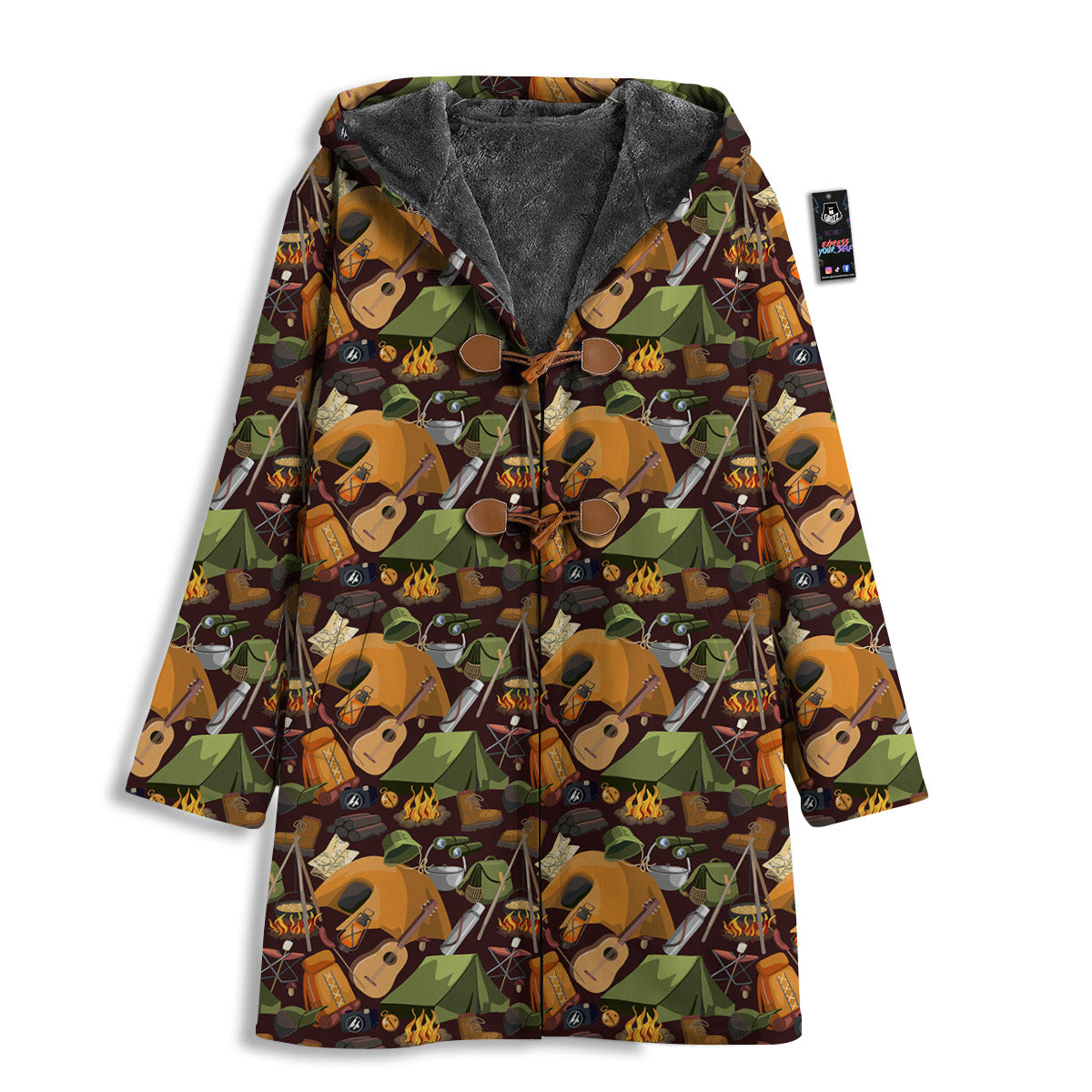 Camping Equipment Print Pattern Men's Windbreaker Jacket-grizzshop
