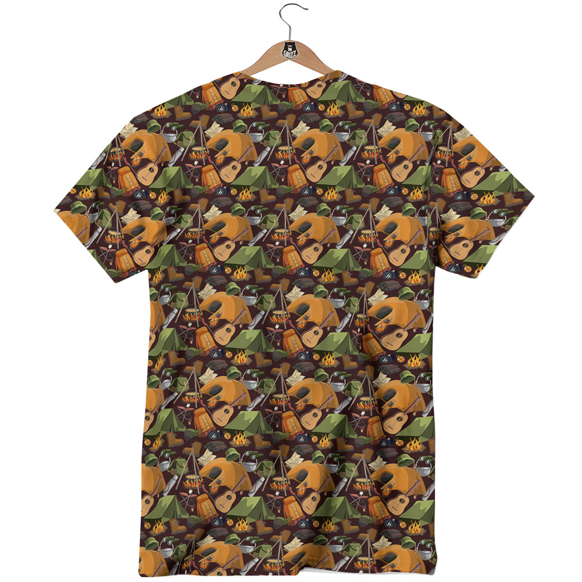 Camping Equipment Print Pattern T-Shirt-grizzshop